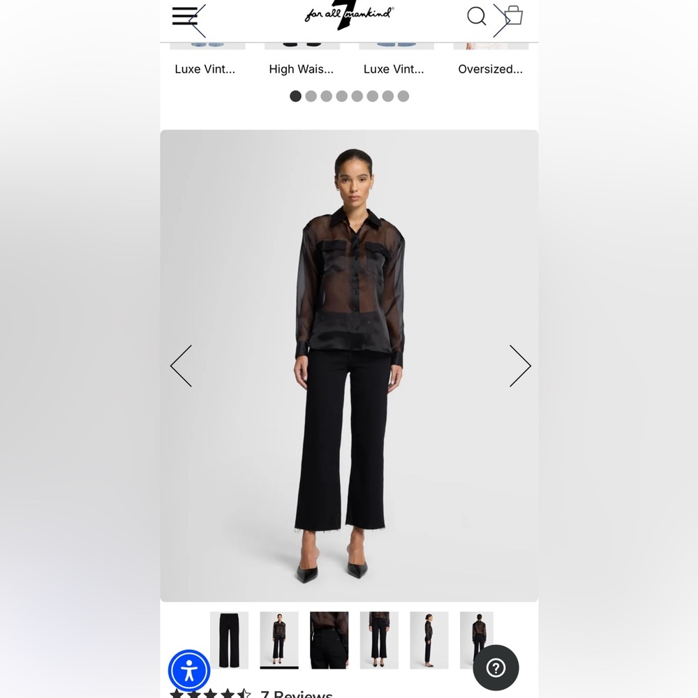 7 for all mankind black jeans - Picture 2 of 12